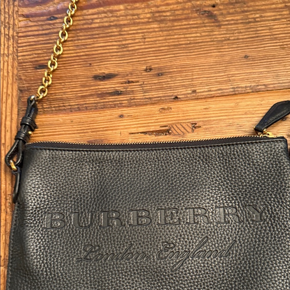 Burberry Black Leather bag  with Gold Chain
